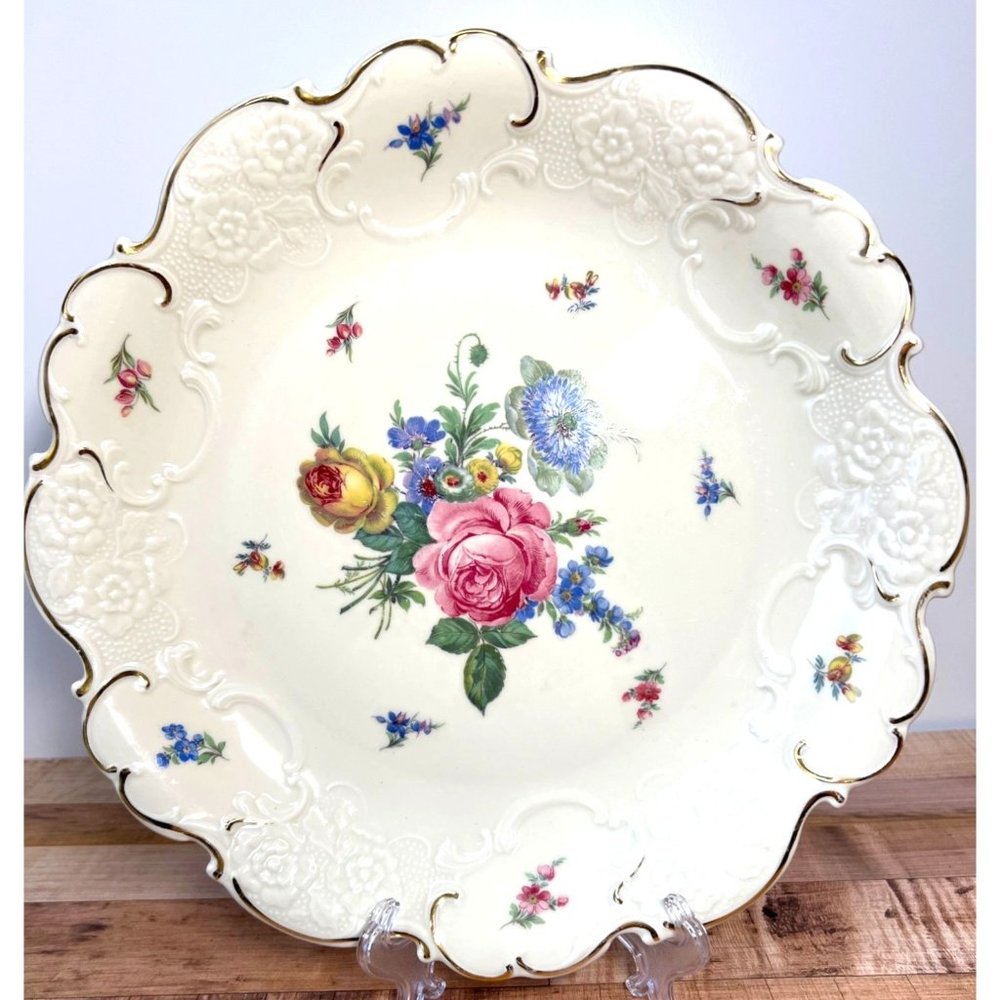 Schirnding Bavaria Germany Porcelain Floral Decorative Plate With Gold Accents 4